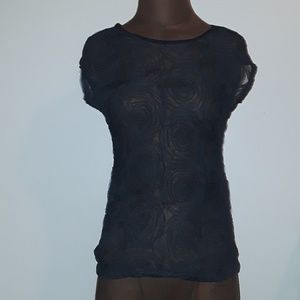 Navy sheer rose rop
